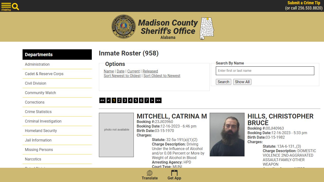 Inmate Roster - Madison County Sheriff's Office
